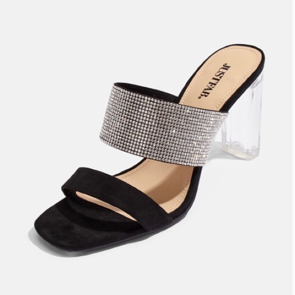 Take 40% Off JustFab Black Sidewalk Slayer Sandals Size 7 NIB - Picture 4 of 7